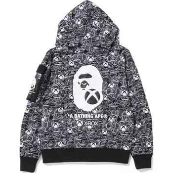 Толстовка с капюшоном X XBOX CAMO на молнии A Bathing Ape, черный