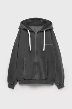Толстовка с капюшоном z3d oversize ZARA, серый