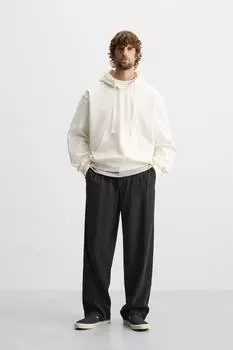 Толстовка с капюшоном ZARA, экрю