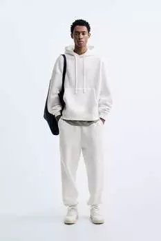 Толстовка с капюшоном ZARA, белый