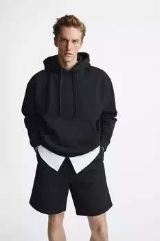 Толстовка с капюшоном ZARA, черный