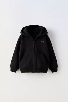 Толстовка с капюшоном ZARA, черный