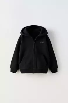 Толстовка с капюшоном ZARA, черный