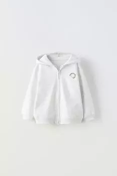 Толстовка с капюшоном ZARA, серый мергель
