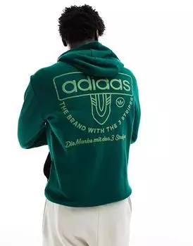 Толстовка с капюшоном зеленого цвета adidas Originals