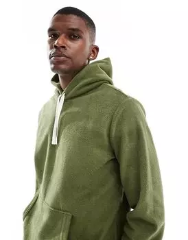 Толстовка с капюшоном зеленого цвета с логотипом на подоле Polo Ralph Lauren