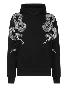 Толстовка с капюшоном Змея Philipp Plein, черный