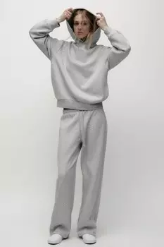 Толстовка с карманами ZARA, серый мергель