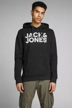 Толстовка с карманом-кенгуру и логотипом Jack & Jones, черный