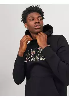 Толстовка с карманом-кенгуру, логотипом, для мужчин Jack & Jones, цвет Carbon