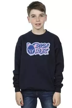 Толстовка с карманом The Book Of Boba Fett Lives Star Wars, темно-синий