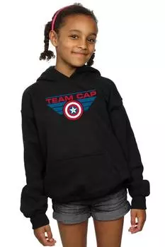 Толстовка с кепкой команды Капитана Америки времен Гражданской войны Marvel, черный