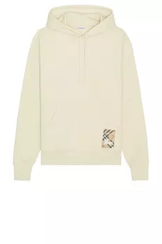 Толстовка с клетчатой этикеткой Burberry, цвет Nutmeg