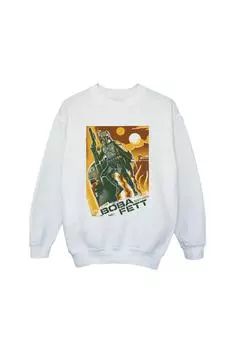 Толстовка с коллажем Боба Фетта Star Wars, белый