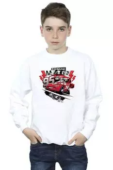 Толстовка с коллажем Cars Lightning McQueen Disney, белый