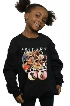 Толстовка с коллажем Forever Friends, черный