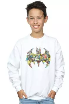 Толстовка с коллажем и логотипом Batman Batgirl DC Comics, белый