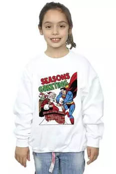 Толстовка с комиксами «Супермен Санта» DC Comics, белый
