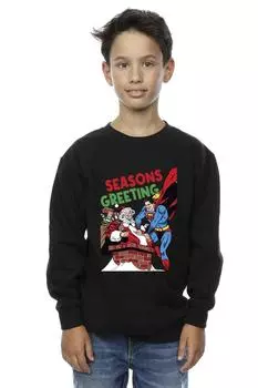 Толстовка с комиксами «Супермен Санта-Комикс» DC Comics, черный