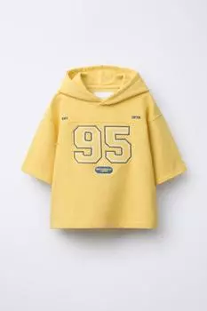 Толстовка с коротким рукавом ZARA, желтый