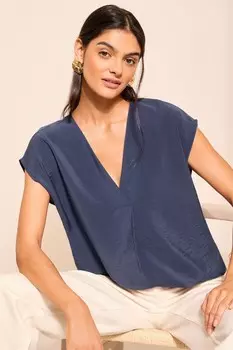 Толстовка с короткими рукавами и V-образным вырезом Friends Like These, синий