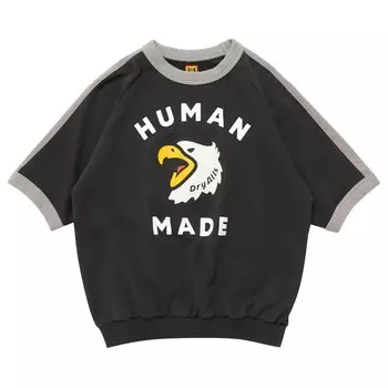 Толстовка с короткими рукавами, сделанная человеком, цвет Черный