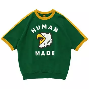 Толстовка с короткими рукавами, сделанная человеком, цвет Зеленый