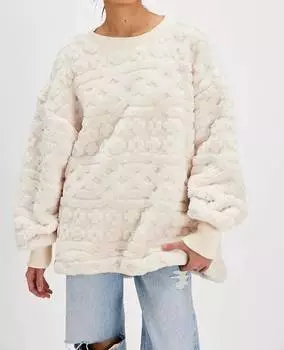 Толстовка с косой вязкой в цвете слоновой кости Free People