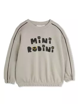 Толстовка с котами Mini Rodini, серый