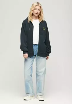 Толстовка с кремальерой Superdry ATHLETIC ESSENTIAL, черничный темно-синий