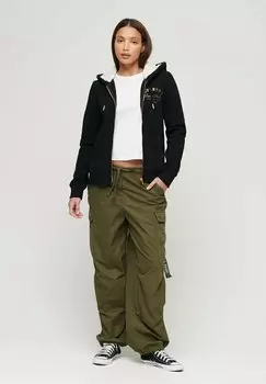 Толстовка с кремальерой Superdry LUXE METALLIC LOGO HOOD, черный