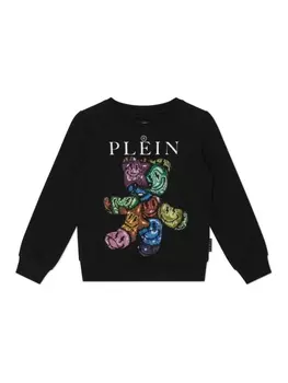 Толстовка с кристаллами Teddy Bear Philipp Plein, черный