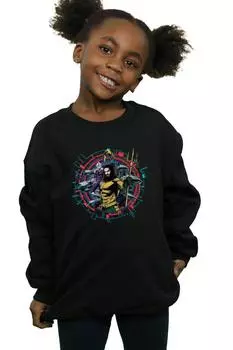 Толстовка с круглым гербом Aquaman DC Comics, черный