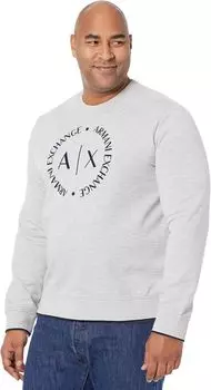 Толстовка с круглым логотипом спереди Armani Exchange, цвет Heather Grey
