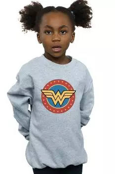 Толстовка с круглым логотипом Wonder Woman DC Comics, серый