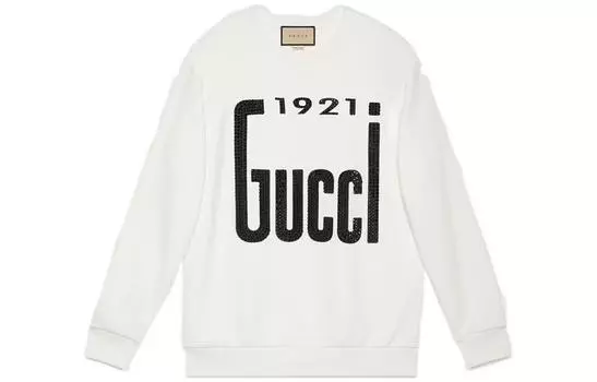 Толстовка с круглым вырезом '1921' GUCCI, Ecru
