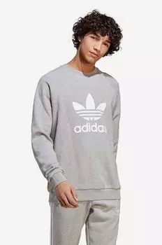Толстовка с круглым вырезом Adicolor Classics Trefoil adidas Originals, серый