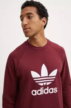 Толстовка с круглым вырезом Adicolor Classics Trefoil adidas Originals, бордовый