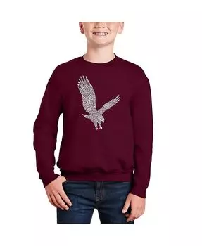 Толстовка с круглым вырезом Big Boy's Word Art LA Pop Art, красный