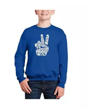 Толстовка с круглым вырезом Big Boy's Word Art LA Pop Art, синий