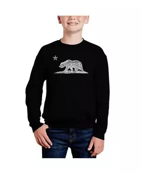 Толстовка с круглым вырезом Big Boy's Word Art LA Pop Art, черный