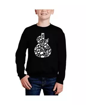 Толстовка с круглым вырезом Big Boy's Word Art LA Pop Art, черный