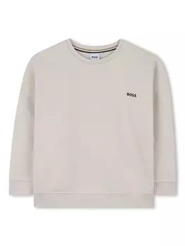 Толстовка с круглым вырезом BOSS Kidswear, нейтральный