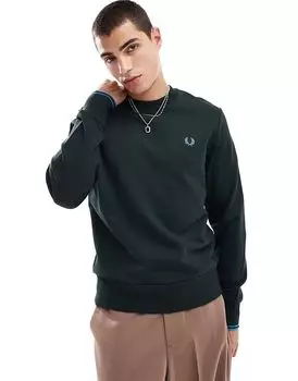 Толстовка с круглым вырезом цвета лесной зелени Fred Perry