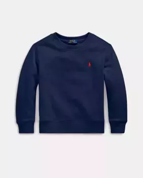 Толстовка с круглым вырезом для мальчика с вышитой лошадью Polo Ralph Lauren, темно-синий