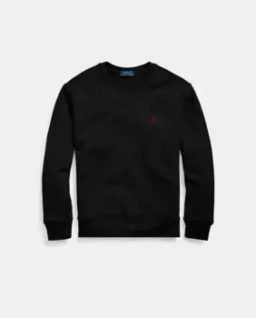 Толстовка с круглым вырезом для мальчика с вышитой лошадью Polo Ralph Lauren, черный