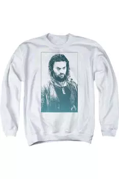 Толстовка с круглым вырезом для взрослых «Аквамен» из фильма «Соль моря» Gildan, белый