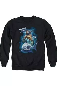 Толстовка с круглым вырезом для взрослых «Аквамен» из фильма «Плавание с акулами» Gildan, черный