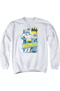 Толстовка с круглым вырезом для взрослых Batman Out Of The Pages Gildan, белый