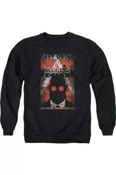Толстовка с круглым вырезом для взрослых Batman Arkham City Obey Order Poster Gildan, черный